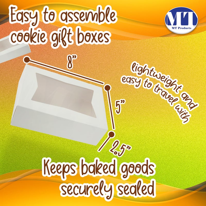 MT Products Cupcake Boxes 8" x 5.75" x 2.5" - Auto Pop-Up Bakery Boxes with Window (Pack of 25) - Made in the USA - Image 2